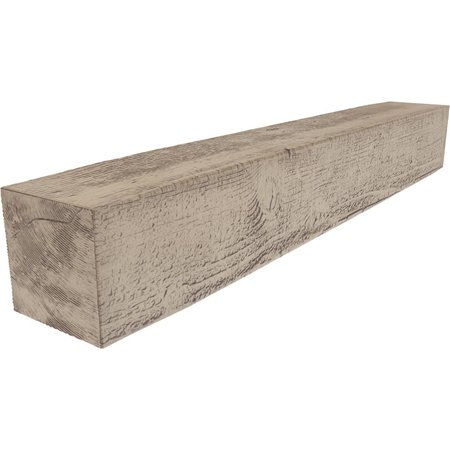 EKENA MILLWORK Rough Sawn Faux Wood Fireplace Mantel, Aged Pine, 8"H x 8"D x 36"W MANURS08X08X36AP